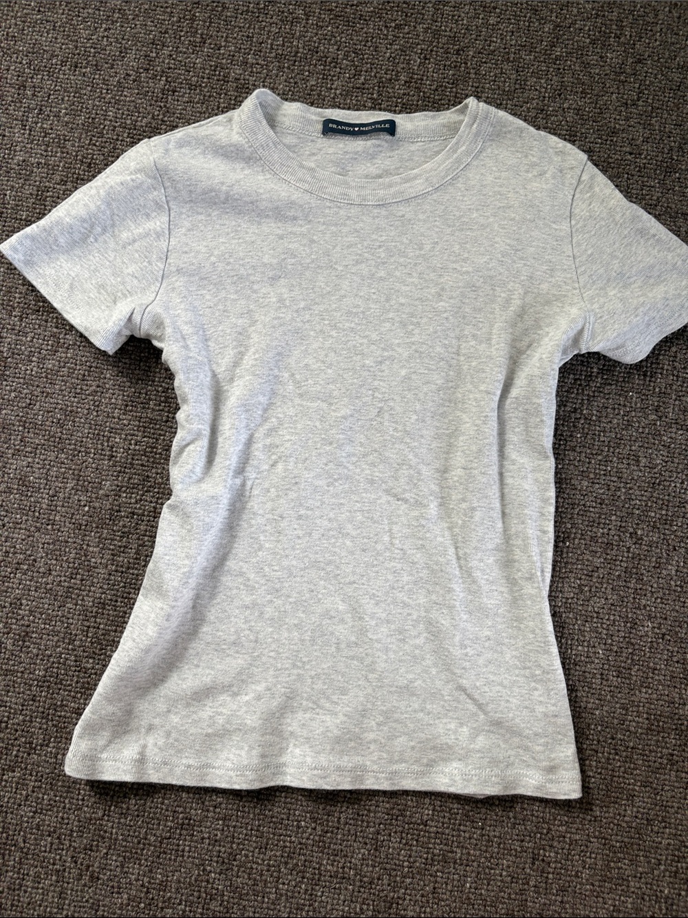 Brandy Melville Classic Crewneck Heather Gray Tee